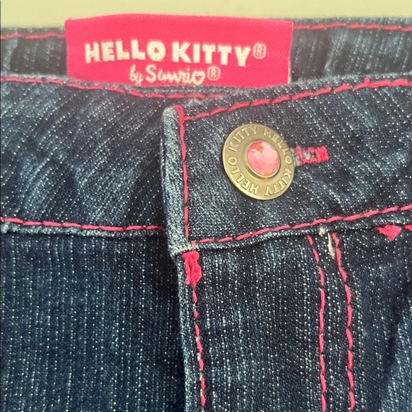 Hello Kitty Blue Jeans Kids Jeans with Pink Stitching Size 4 - Picture 5 of 8